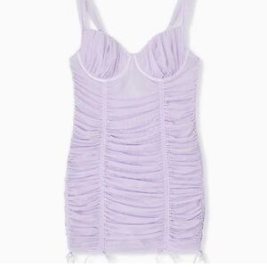 Torrid Purple Mesh Drawstring Chemise